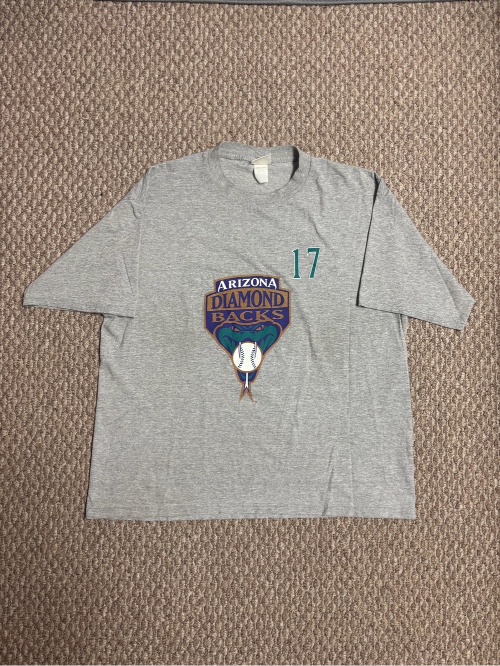 Arizona Diamondbacks Mark Grace #17 Y2K Lee Sport Gray Vintage MLB Jersey Shirt
